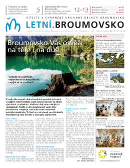Vyšly turistické noviny Letní.Broumovsko 2016