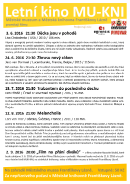 Program MU-KNI 2016 - Městská knihovna Františkovy Lázně