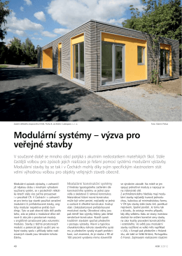 Modulární systémy – výzva pro veřejné stavby