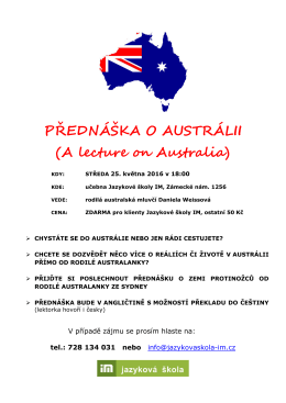 Přednáška o Austrálii