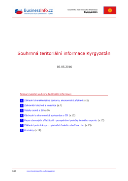 Souhrnná teritoriální informace Kyrgyzstán