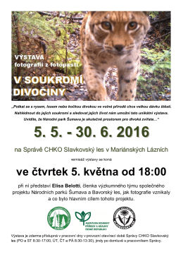 Plakat V soukromi divociny - Správa CHKO Slavkovský les