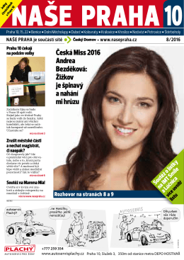 Česká Miss 2016 Andrea Bezděková: Žižkov je