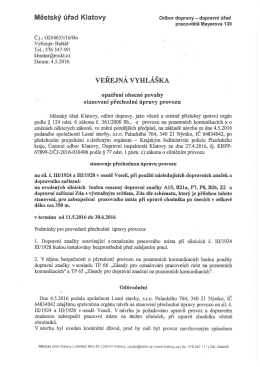 Přechodná úprava provozu na sil. III/1924 a III/1928 Veselí