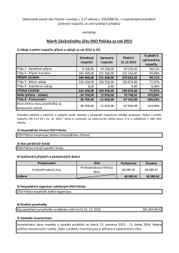 Návrh Závěrečného účtu DSO Policka za rok 2015
