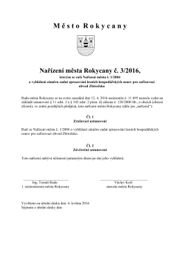 Nařízení města Rokycany č. 3-2016
