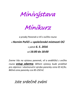 Minivýstava Minikurz - horniporici.unas.cz