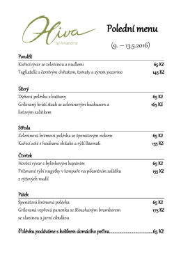 Polední menu - Oliva Restaurant