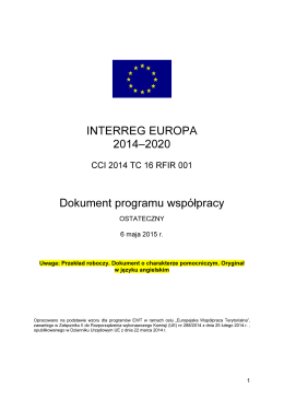 Program Współpracy Interreg Europa