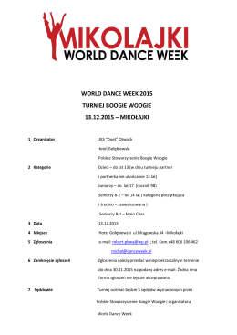 WORLD DANCE WEEK 2015 TURNIEJ BOOGIE WOOGIE 13.12