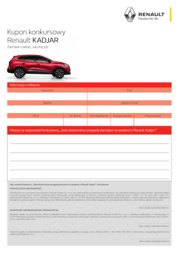Kupon konkursowy Renault KADJAR