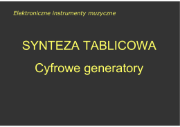 SYNTEZA TABLICOWA Cyfrowe generatory