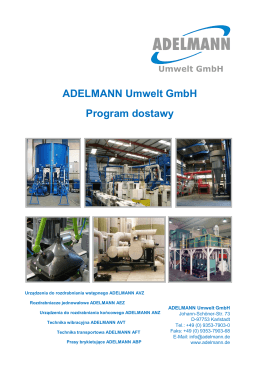 ADELMANN Umwelt GmbH Program dostawy