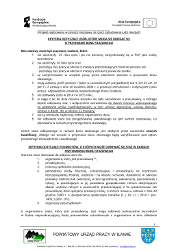 Kryteria - bon stażowy (23.10.2015)