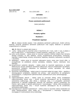 Ustawa z dnia 29 stycznia 2004 r. Prawo zamówień publicznych