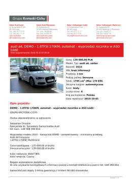 Pojazd a4 2015 sedan - Grupa Krotoski Cichy