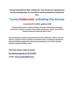 Turniej Solidarności w Bowling City Gorzów