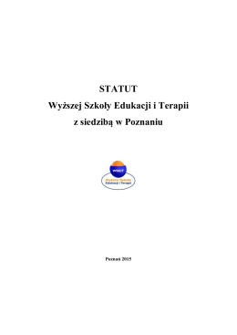 Statut WSEiT - Wyższa Szkoła Edukacji i Terapii