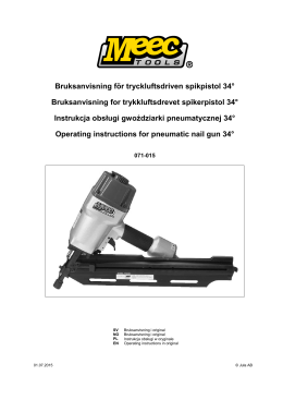 Bruksanvisning för tryckluftsdriven spikpistol 34