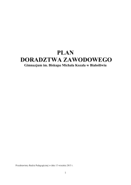 plan doradztwa zawodowego 2015-16