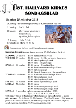 Søndagsblad for 25. oktober 2015