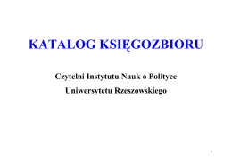 Katalog księgozbioru Instytutu Nauk o Polityce 15.09.2015.…