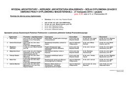 kierunek: architektura krajobrazu – sesja dyplomowa 2010/20110