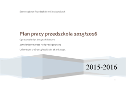 Plan pracy przedszkola 2014/2015