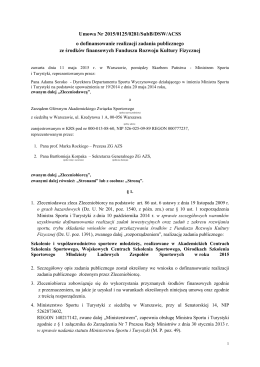 Umowa Nr 2015/0125/0281/SubB/DSW/ACSS o dofinansowanie