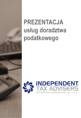 oferta PDF - INDEPENDENT TAX ADVISERS Doradztwo Podatkowe