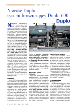 Nowość Duplo – system broszurujący Duplo 600i