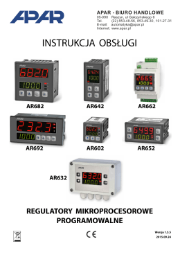 Instrukcja obsługi regulatorów serii AR65x