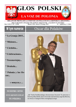 W tym numerze Oscar dla Polaków - Unión de los Polacos en la