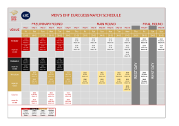 men`s ehf euro 2016 match schedule res t day res t day