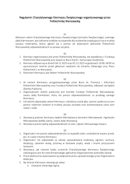 Regulamin Kiermaszu - Biuro ds. Promocji i Informacji