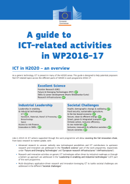 A guide to ICT-related activities in WP2016-17