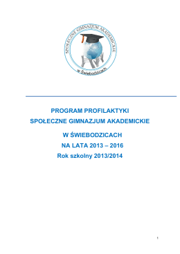 Program profilaktyki - Społeczne Gimnazjum Akademickie