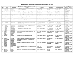 Harmonogram obron prac dyplomowych inżynierskich 2015/16
