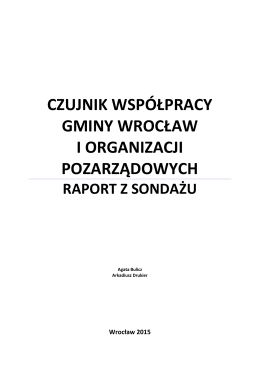 raport - czujnik.org – oceniamy współpracę NGO z Gminą Wrocław