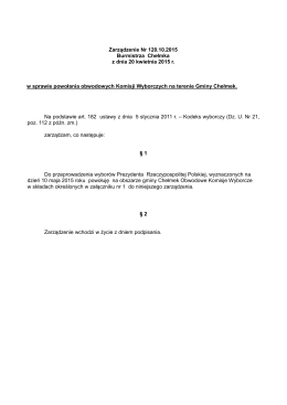 Zarządzenie Nr 120.10.2015 Burmistrza Chełmka z dnia