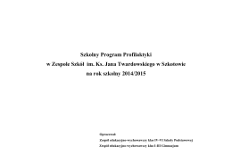 Program profilaktyki na rok szkolny 2014/2015