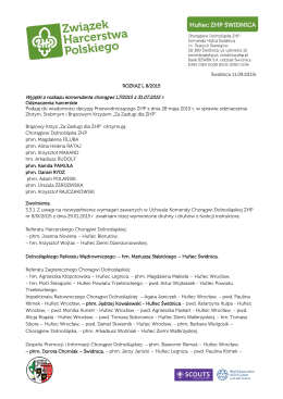 Wyjątki z rozkazu komendanta chorągwi L7/2015 z 31.07.2015 r.