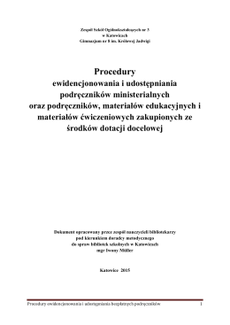 procedury ewidencjonowania - Zespół Szkół Ogólnokształcących Nr