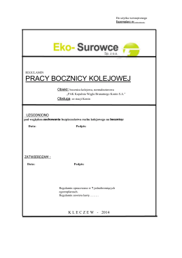 Regulamin Eko-Surowce sp. z o.o.