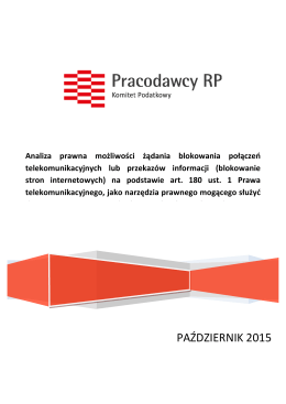 PAŹDZIERNIK 2015 - Pracodawcy Rzeczypospolitej Polskiej