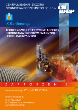 Program konferencji 21-23.04.2015r