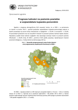 Prognoza ludności na poziomie powiatów w województwie