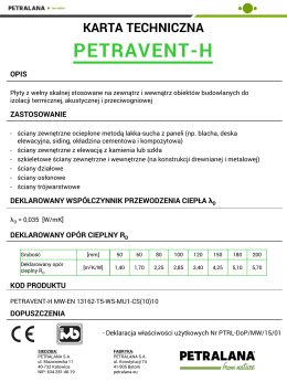 Karta techniczna PETRAVENT-H