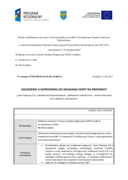 Wersja PDF: Ogłoszenie o zaproszeniu do skłądania ofert Centrum
