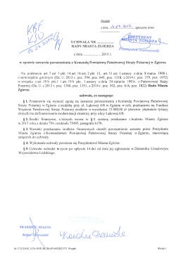 Podjęcie uchwały w sprawie zawarcia porozumienia z Komendą